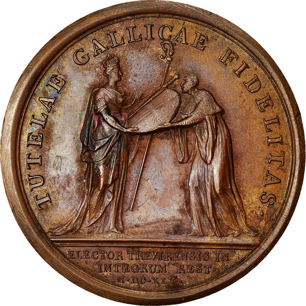 France, Medal, Louis XIV, Rétablissement de l'Electeur de Trèves, History