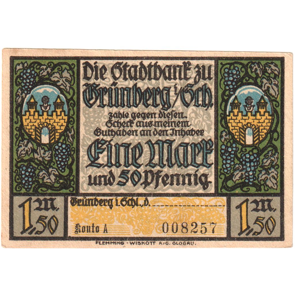 Allemagne, Grünberg, 1.5 Mark, SPL