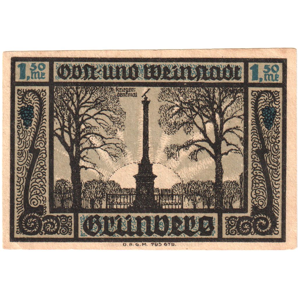 Allemagne, Grünberg, 1.5 Mark, SPL