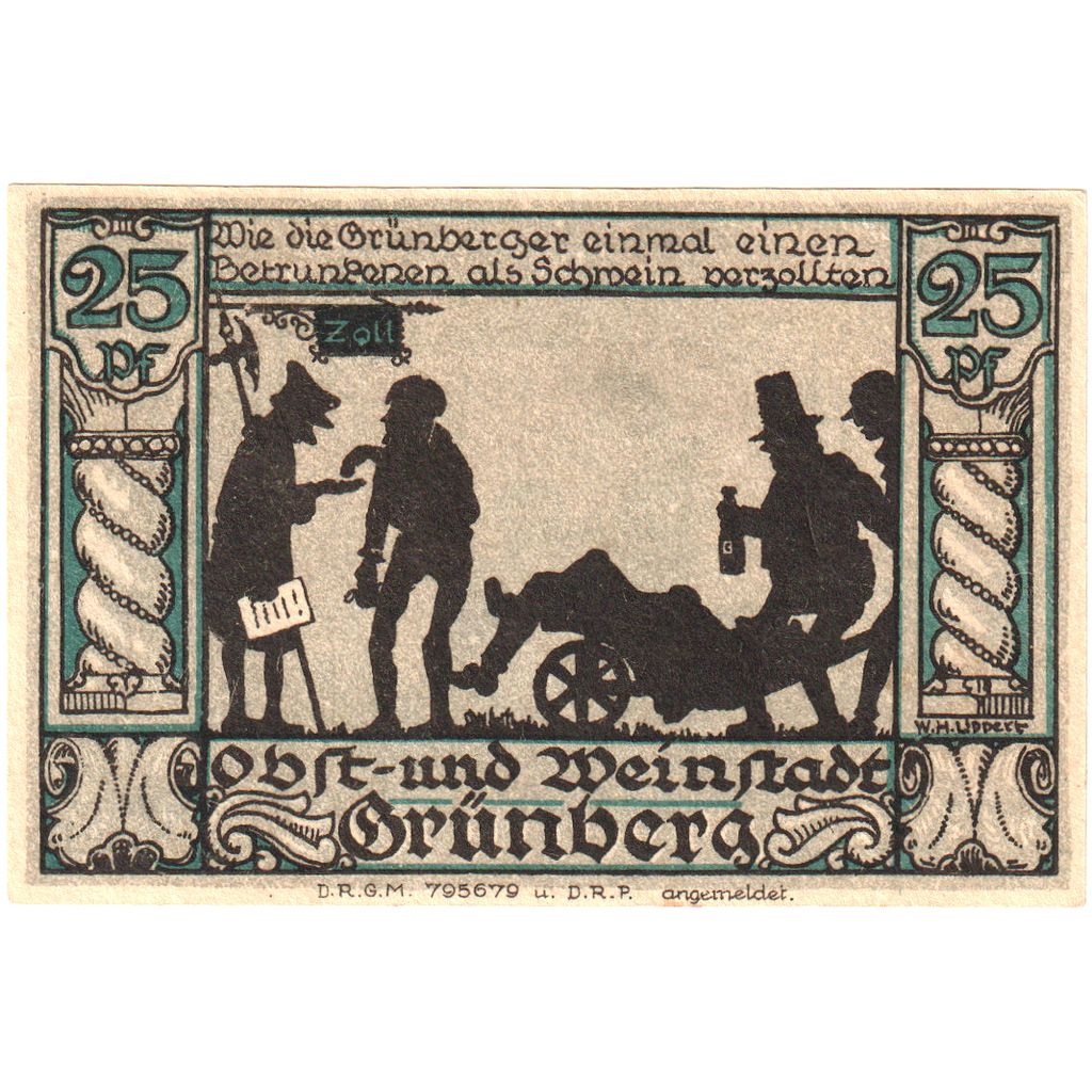 Alemanha, Grünberg, 25 Pfennig, UNC(63)