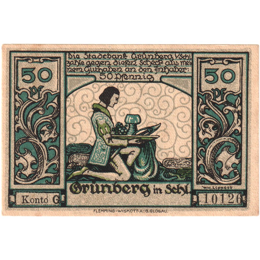 Alemanha, Grünberg, 50 Pfennig, UNC(63)