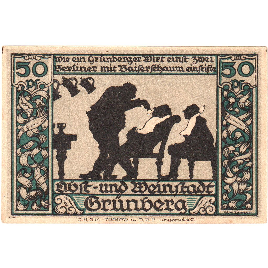 Alemanha, Grünberg, 50 Pfennig, UNC(63)