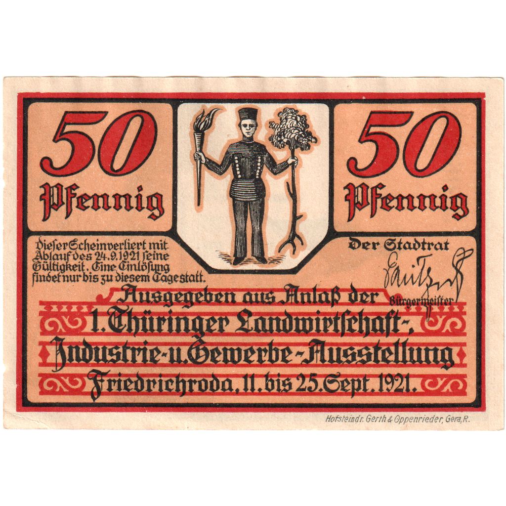 Deutschland, Friedrichroda, 50 Pfennig, 1921-09-24, UNZ-