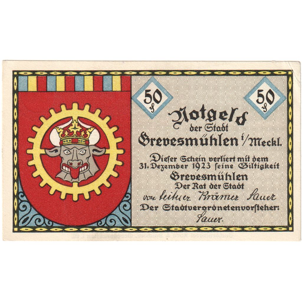 Alemania, Grevesmühlen, 50 Pfennig, 1923-12-31, SC