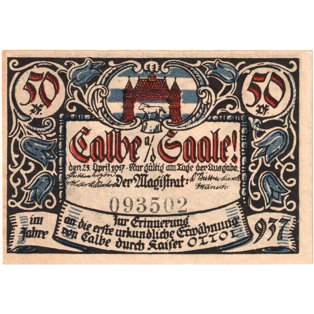 Duitsland, Calbe a/d Saale, 50 Pfennig, SPL