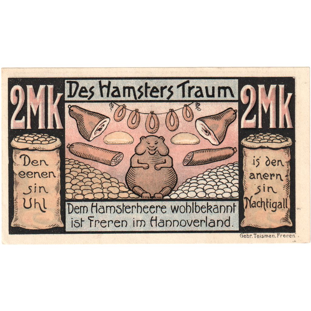 Allemagne, Freren, 2 Mark, 1921-12-31, SPL