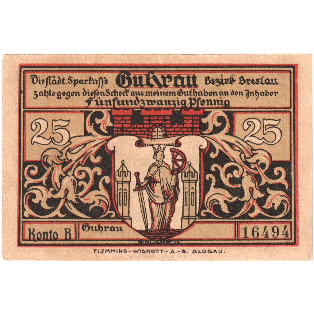 Deutschland, Guhrau, 25 Pfennig, UNZ-