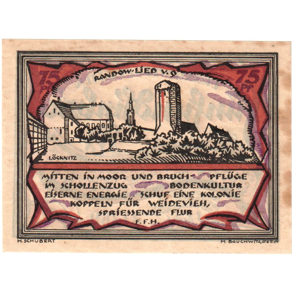 Allemagne, Randow, 75 Pfennig, TB
