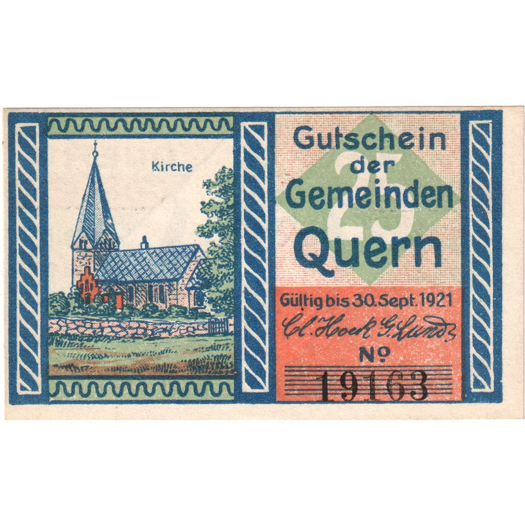 Alemania, Quern, 25 Pfennig, 1921-09-30, SC