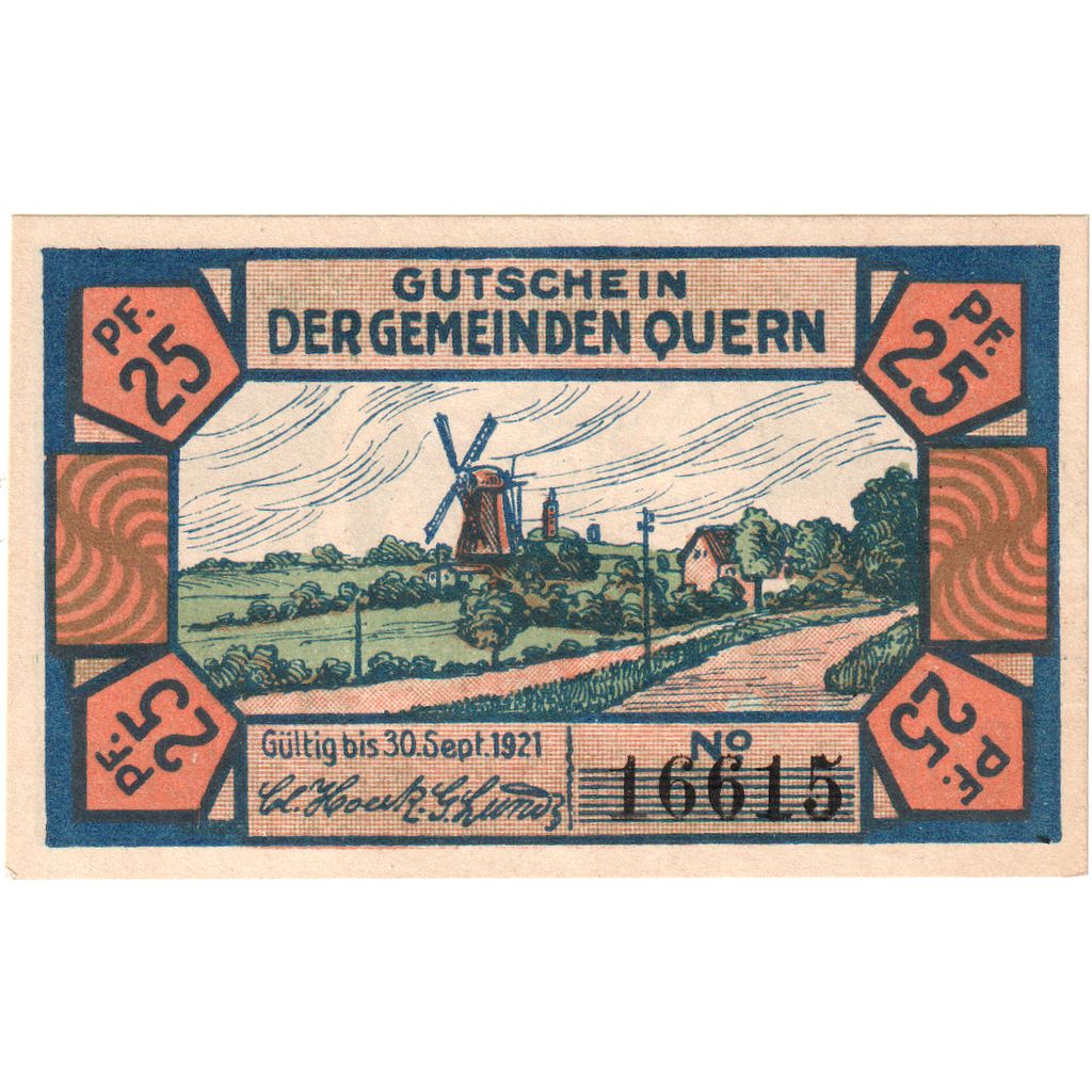 Alemania, Quern, 25 Pfennig, 1921-09-30, SC