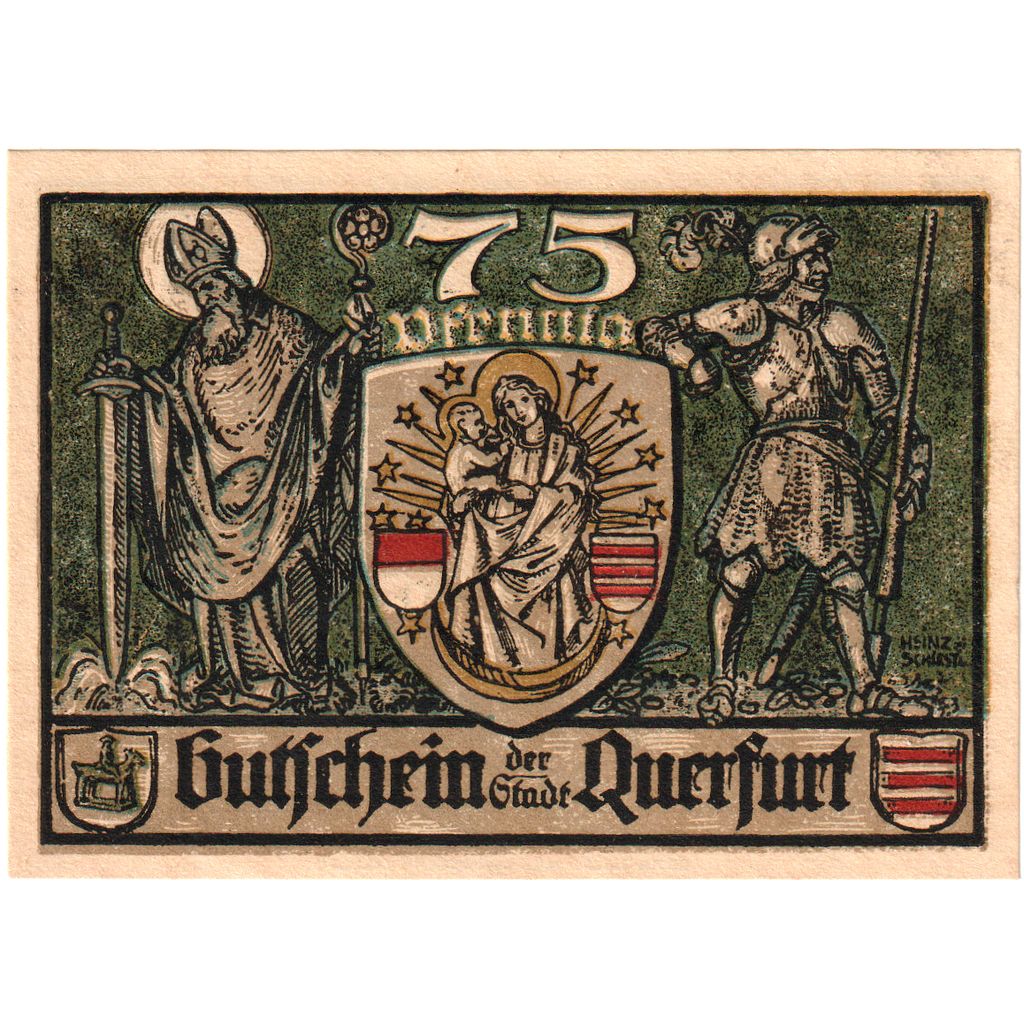 Allemagne, Querfurt, 75 Pfennig, 1921-08-24, SPL
