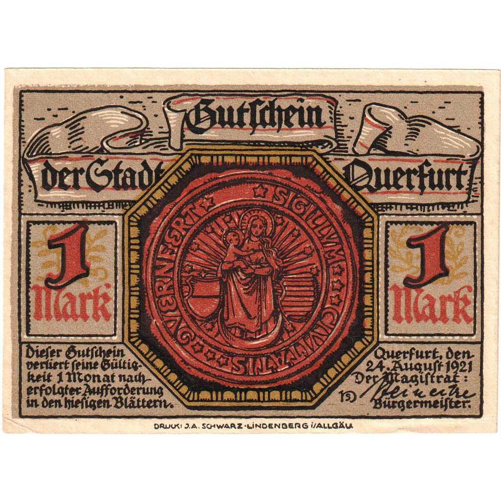Deutschland, Querfurt, 1 Mark, 1921-08-24, UNZ-