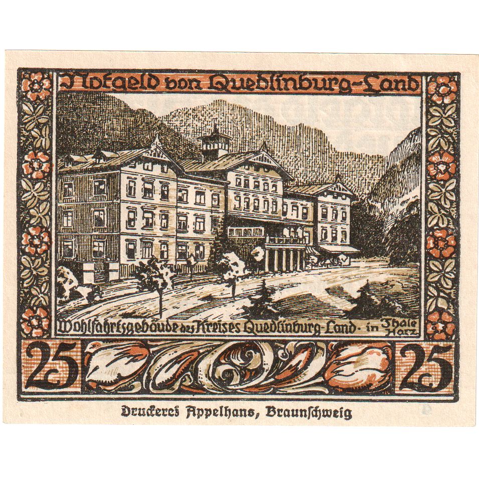 Germany, Quedlinburg, 25 Pfennig, UNC(63)