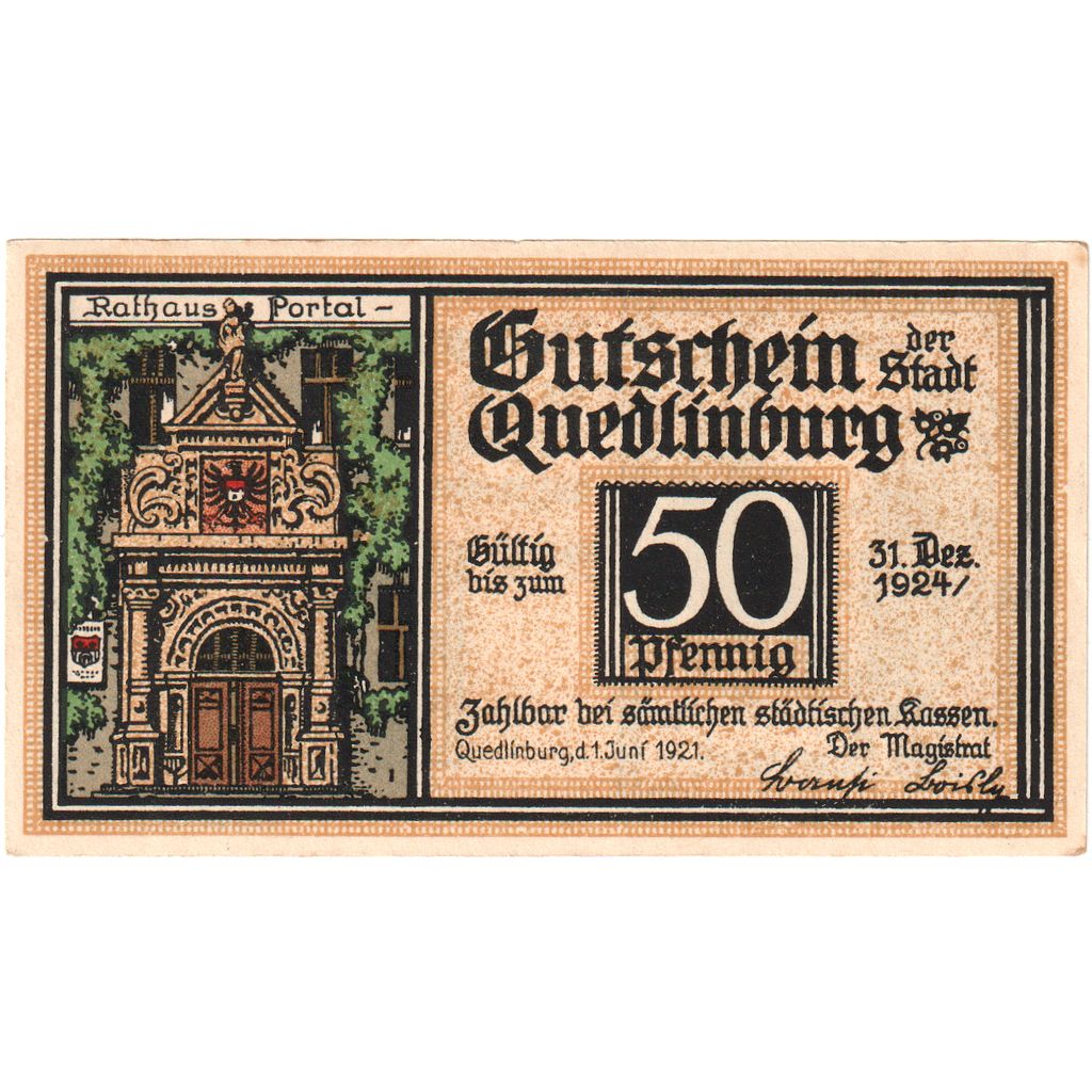 Deutschland, Quedlinburg, 50 Pfennig, 1924-12-31, UNZ-