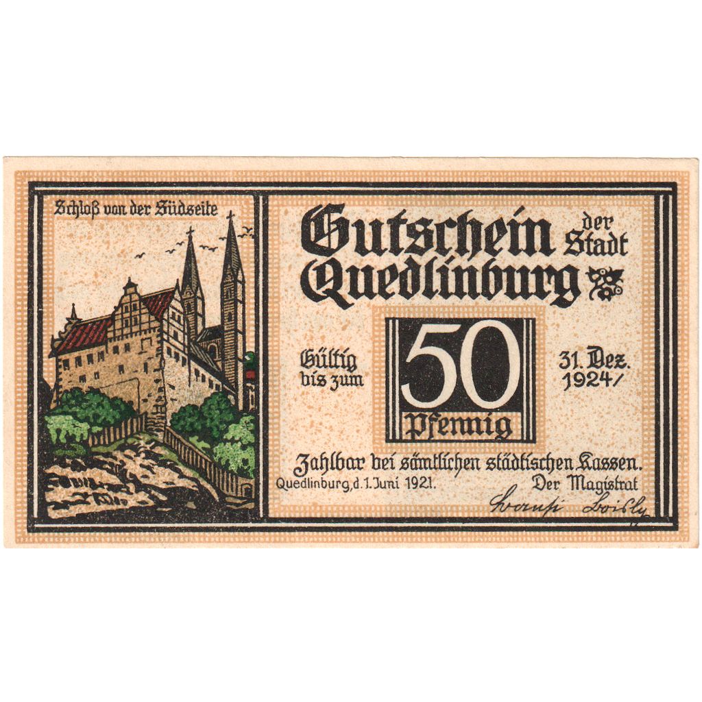 Alemanha, Quedlinburg, 50 Pfennig, 1924-12-31, UNC(63)