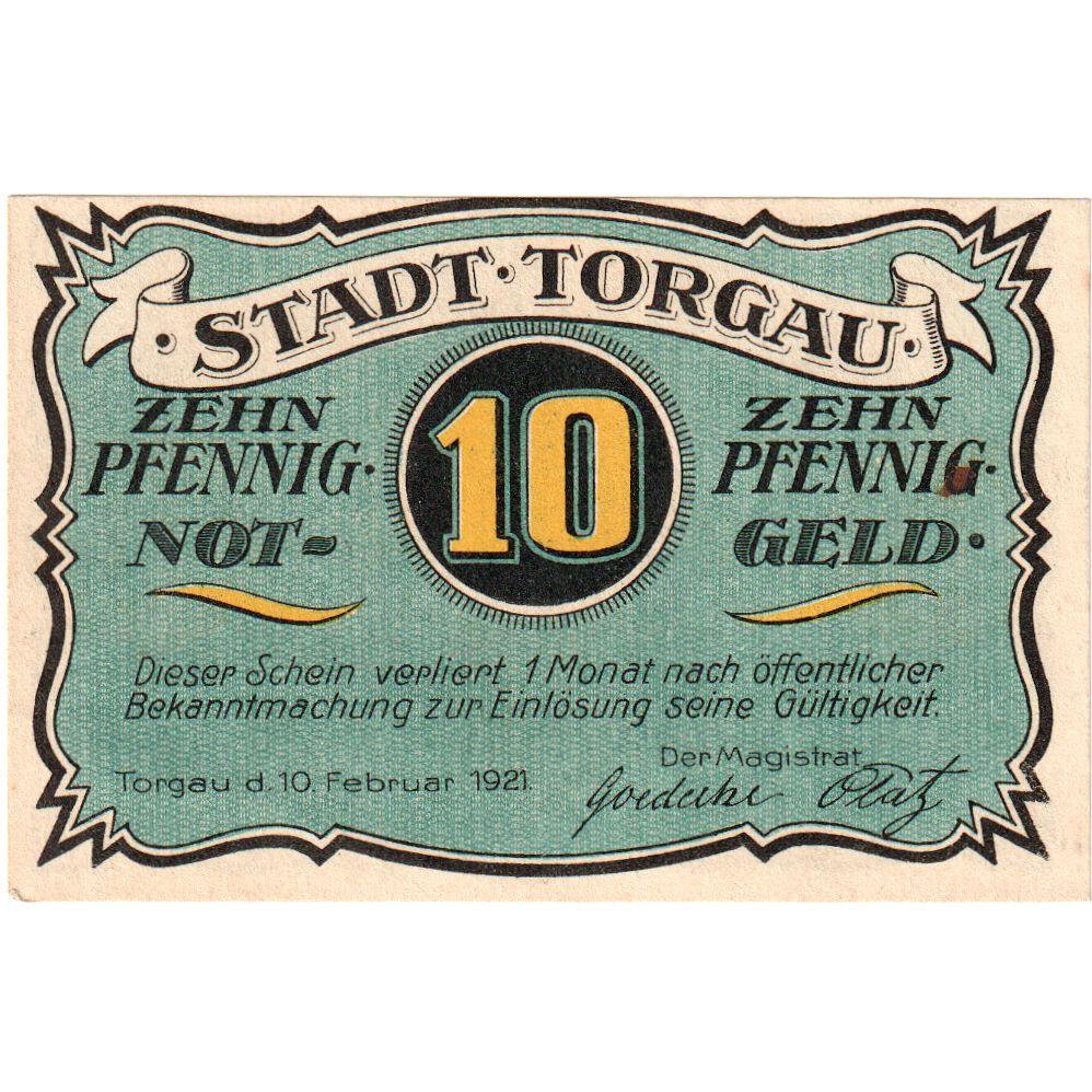 Germany, Torgau, 10 Pfennig, 1921-02-10, UNC(63)