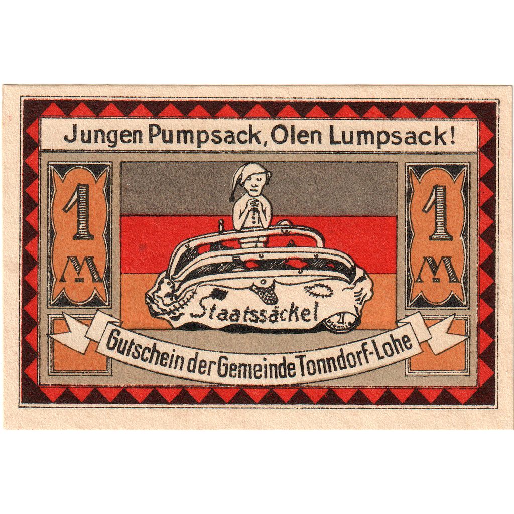 Germany, Tonndorf - Lohe, 1 Mark, 1921-03-30, UNC(63)