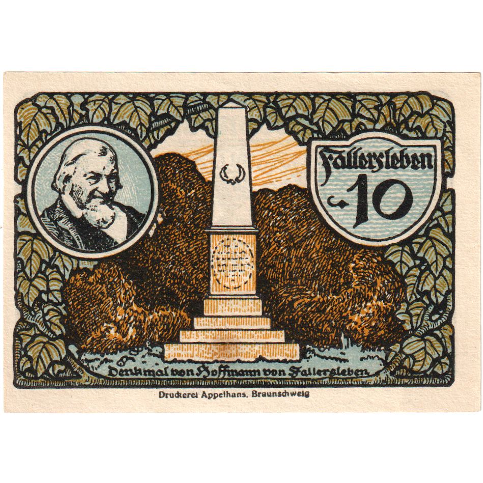 Allemagne, Fallersleben, 10 Pfennig, 1921-10-01, SPL