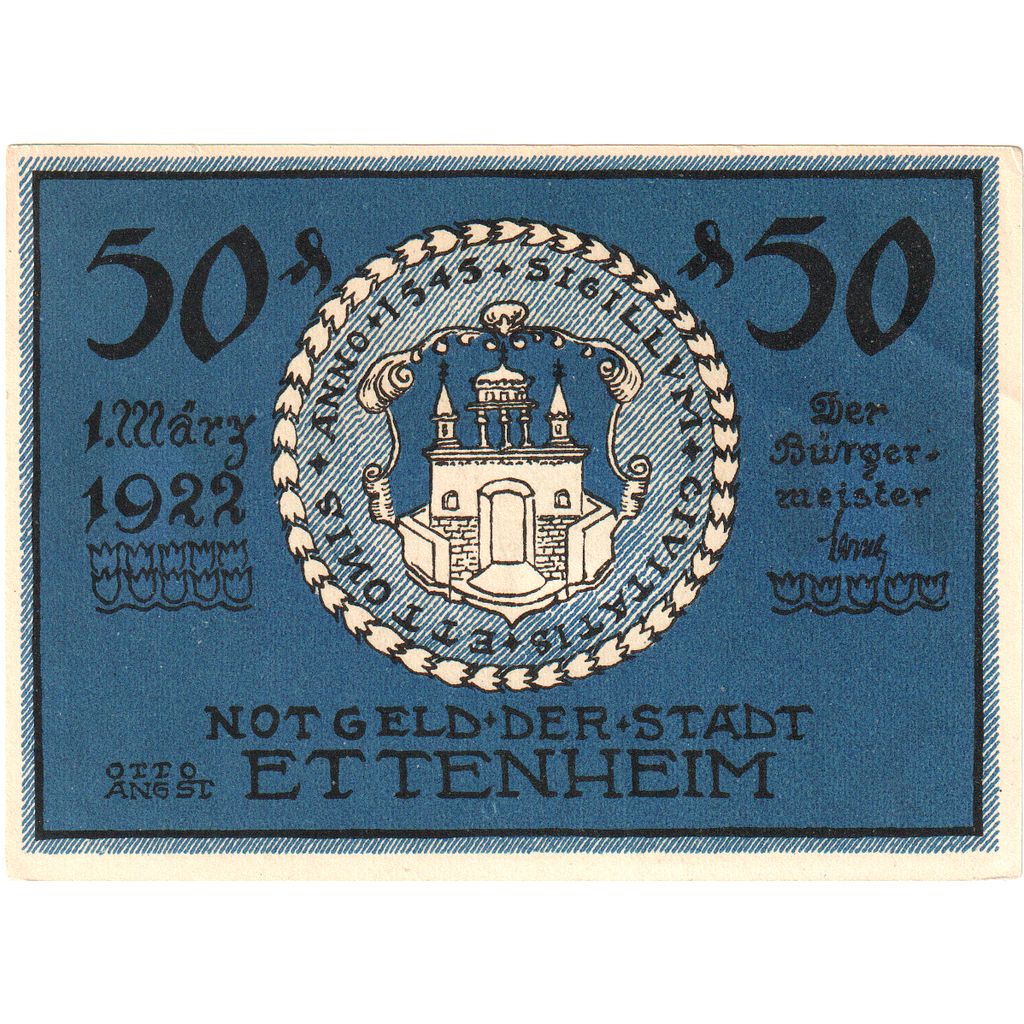 Deutschland, Ettenheim, 50 Pfennig, 1922-03-01, UNZ-