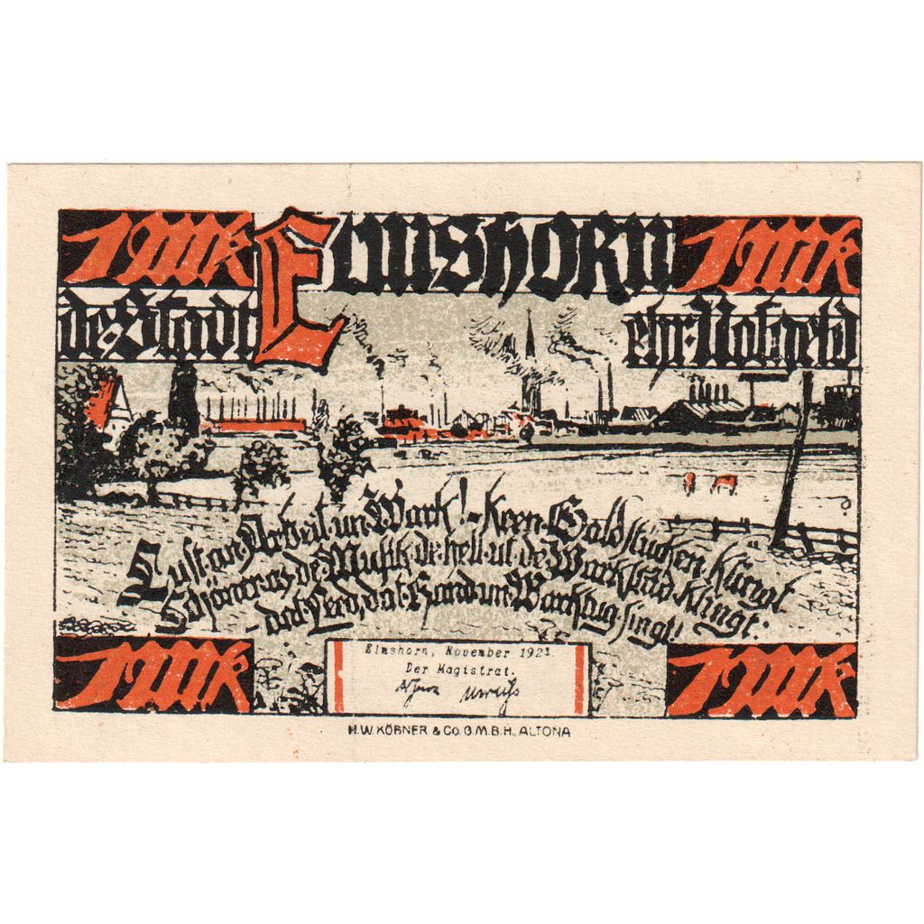 Germany, Elmshorn, 1 Mark, UNC(63)