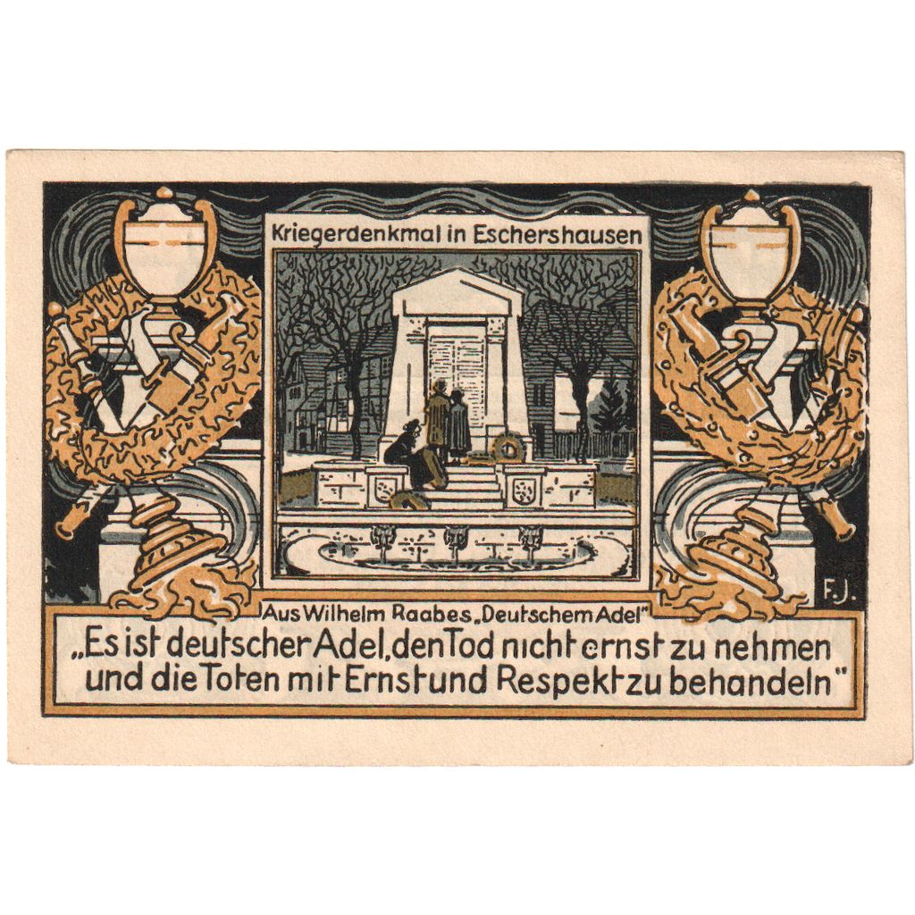 Germany, Eschershausen, 75 Pfennig, 1921-06-01, UNC(63)