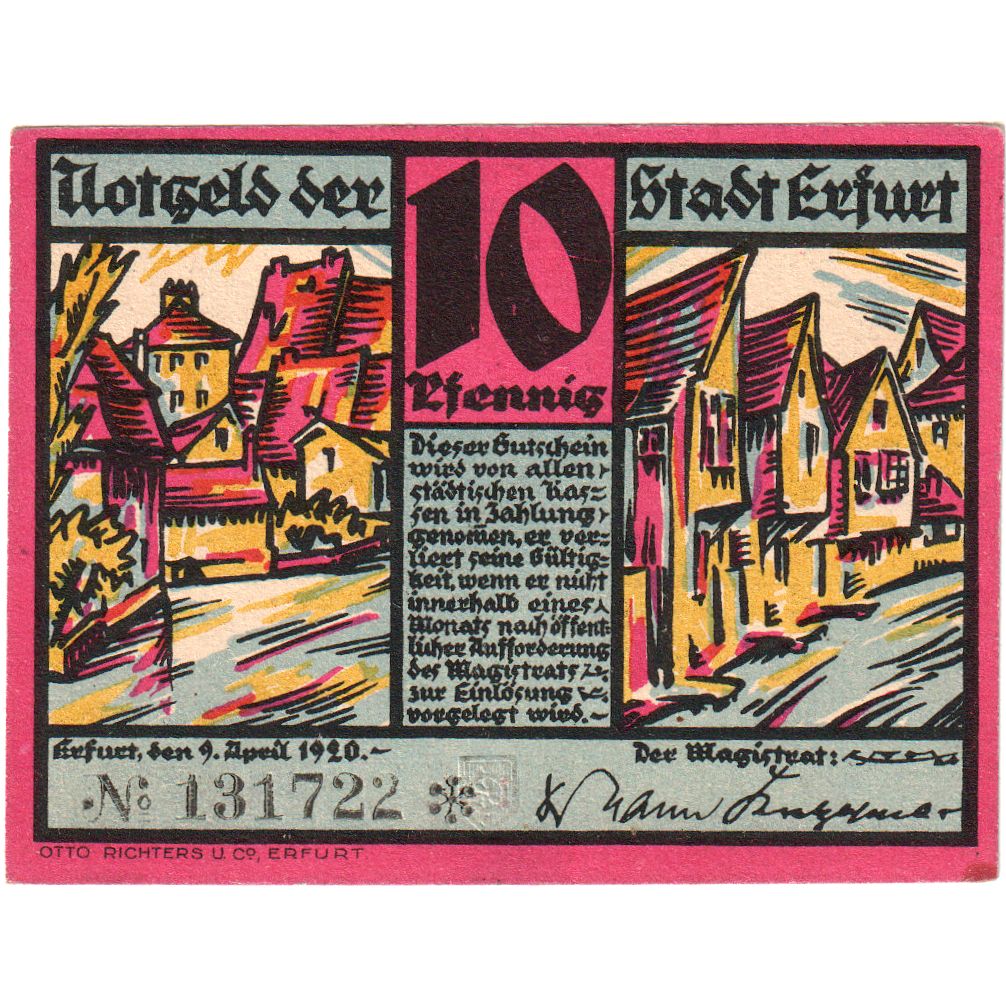 Germany, Erfurt, 10 Pfennig, 1920-04-09, UNC(63)
