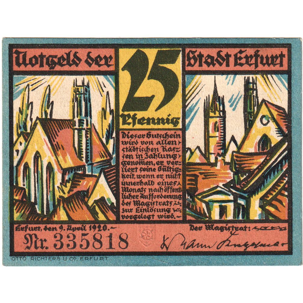 Germany, Erfurt, 25 Pfennig, 1920-04-09, UNC(63)