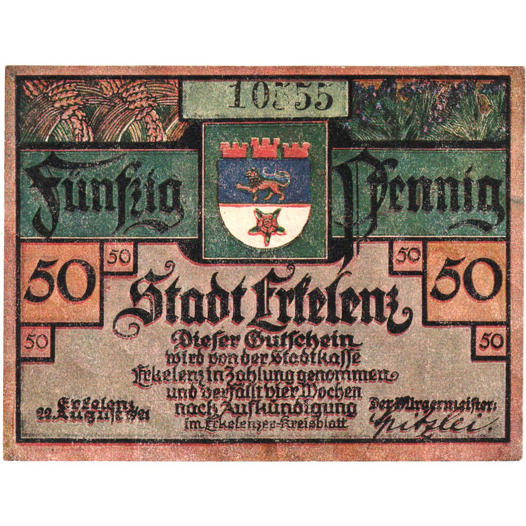 Deutschland, Erkelenz, 50 Pfennig, UNZ-