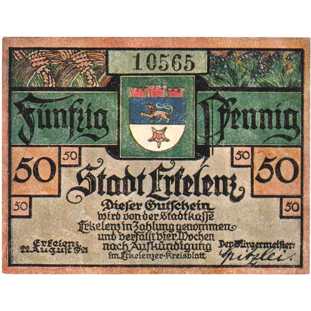 Deutschland, Erkelenz, 50 Pfennig, UNZ-