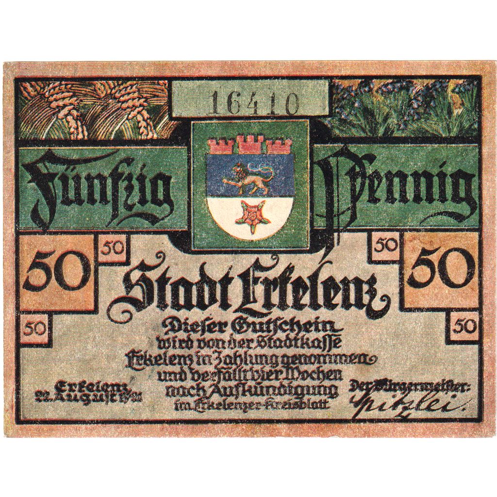 Deutschland, Erkelenz, 50 Pfennig, UNZ-