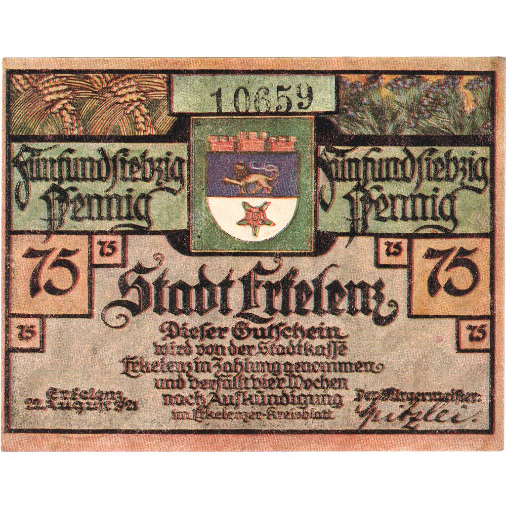 Deutschland, Erkelenz, 75 Pfennig, UNZ-