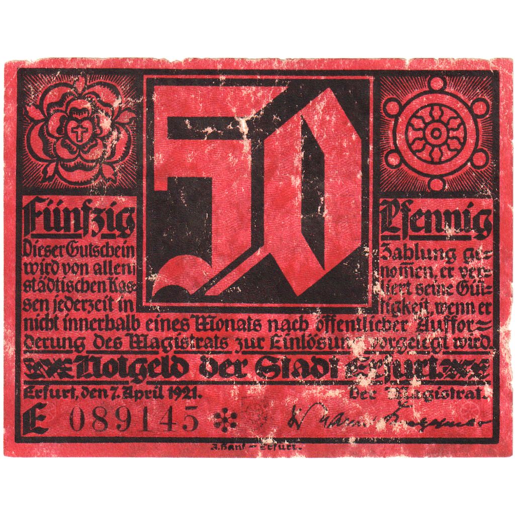 Germania, Erfurt, 50 Pfennig, 1921-04-07, MB