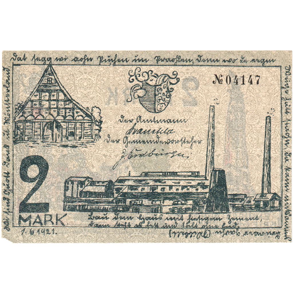 Deutschland, Ennigerloh, 2 Mark, 1921-06-01, VZ