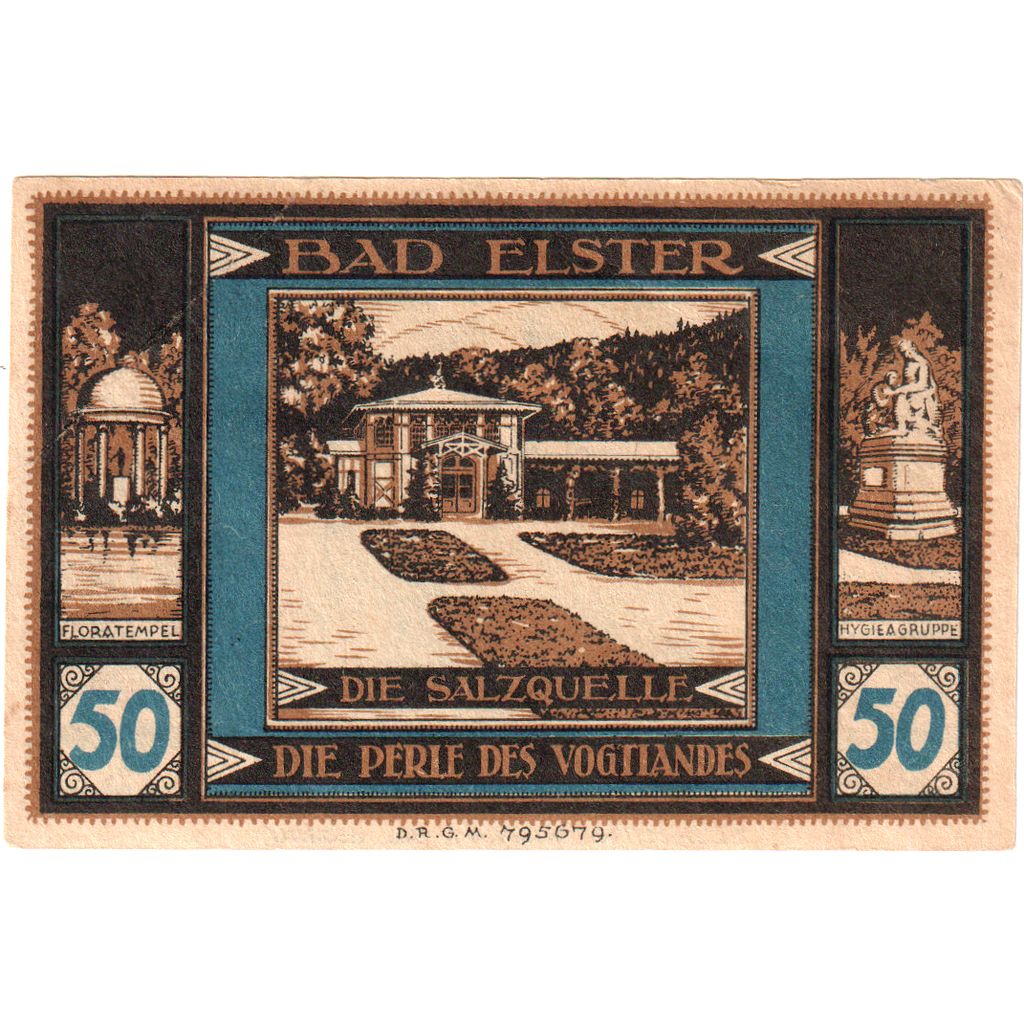Germany, Bad Elster, 50 Pfennig, UNC(63)