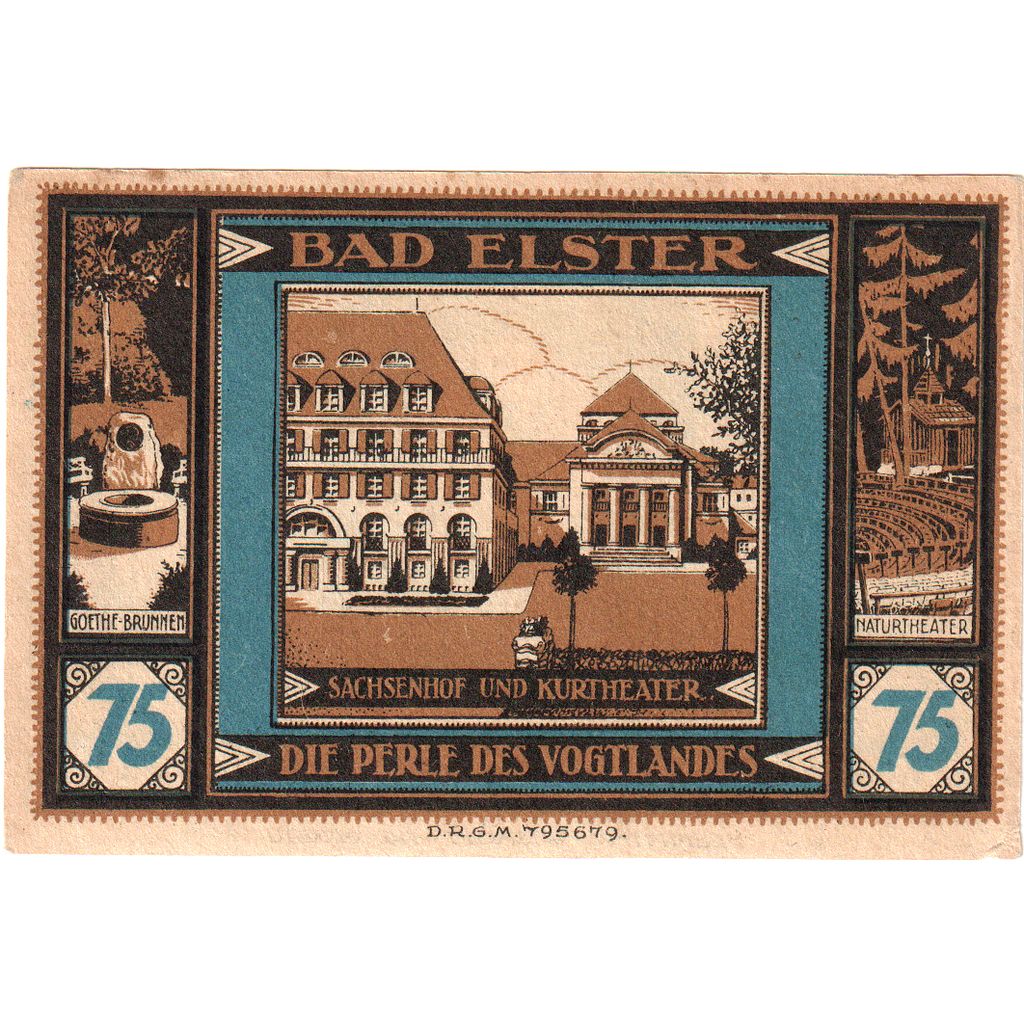 Germany, Bad Elster, 75 Pfennig, AU(55-58)