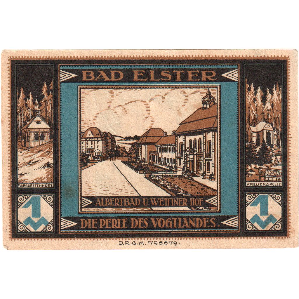 Germany, Bad Elster, 1 Mark, UNC(63)