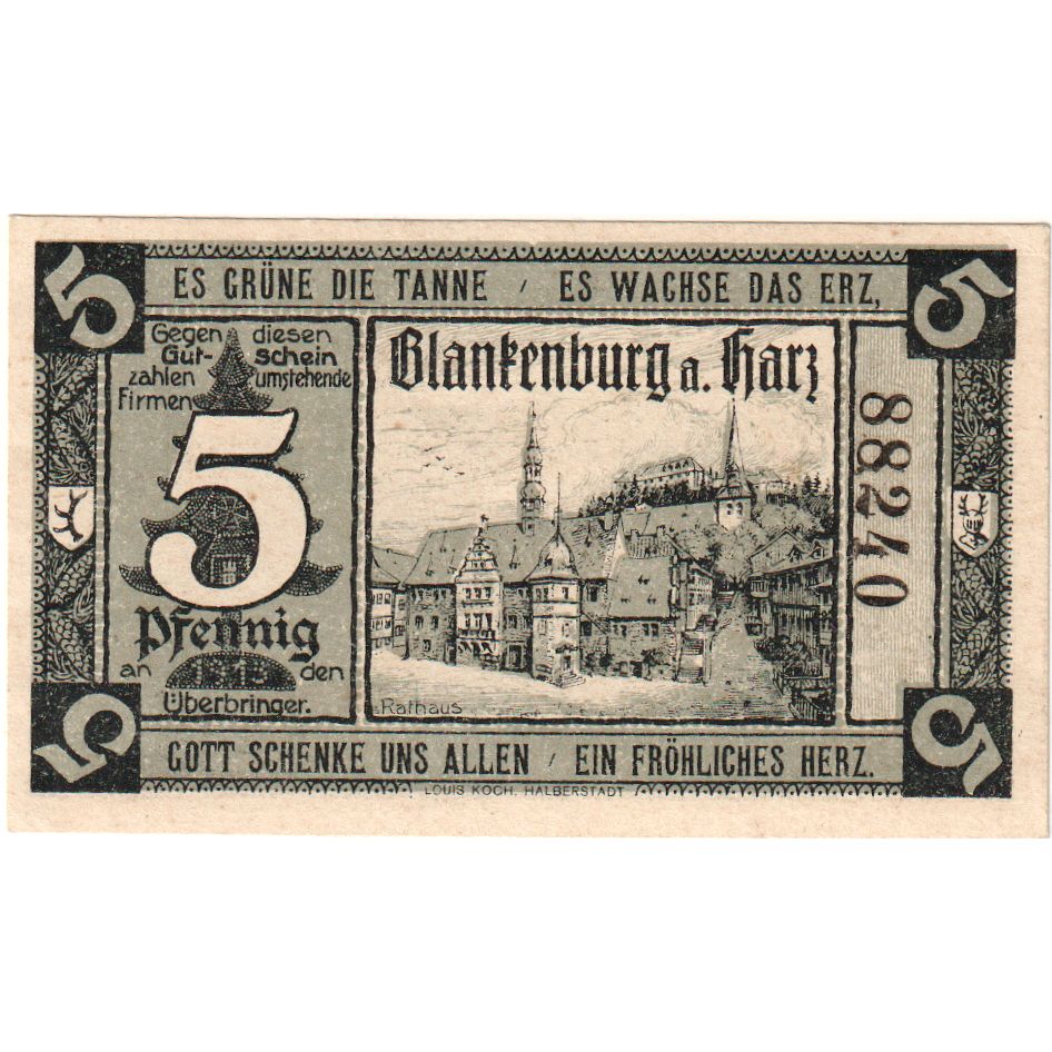 Germany, Blankenburg, 5 Pfennig, 1920-10-15, UNC(63)