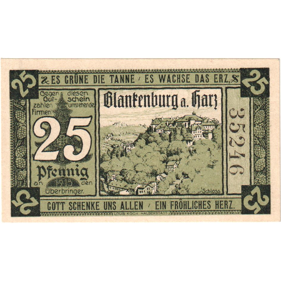 Alemanha, Blankenburg, 25 Pfennig, 1920-10-15, UNC(63)