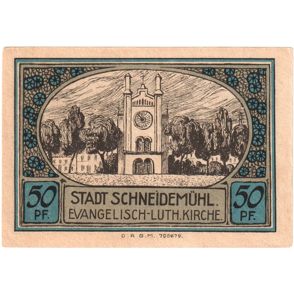 Germania, Schneidemuhl, 50 Pfennig, SPL