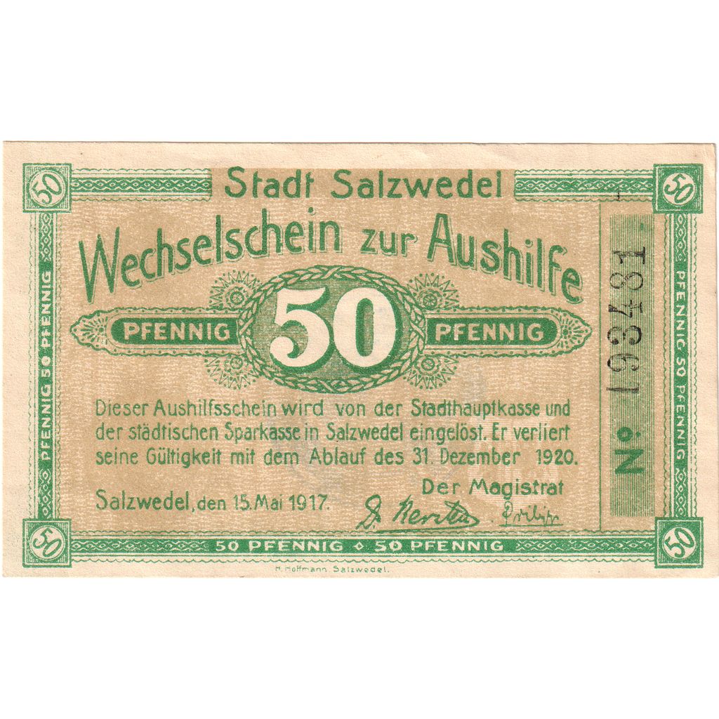 Deutschland, Salzwedel, 50 Pfennig, 1917-05-15, UNZ-