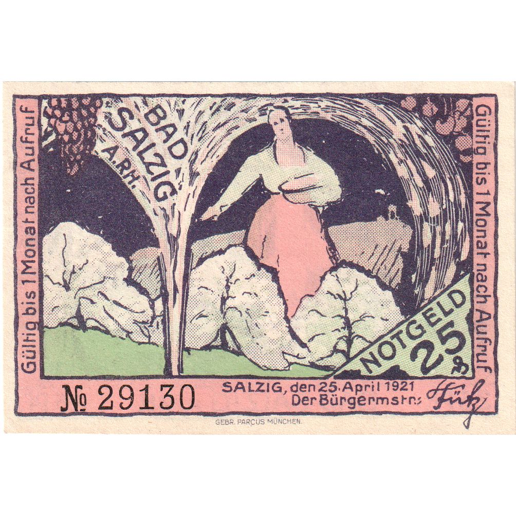 Alemania, Salzig, 25 Pfennig, 1921-04-25, SC