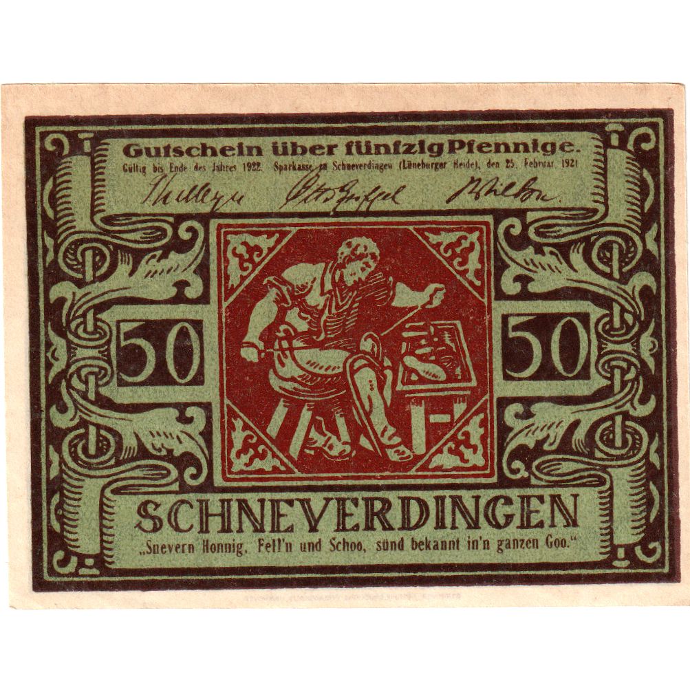 Germany, Schneverdingen, 50 Pfennig, 1921-02-25, UNC(63)