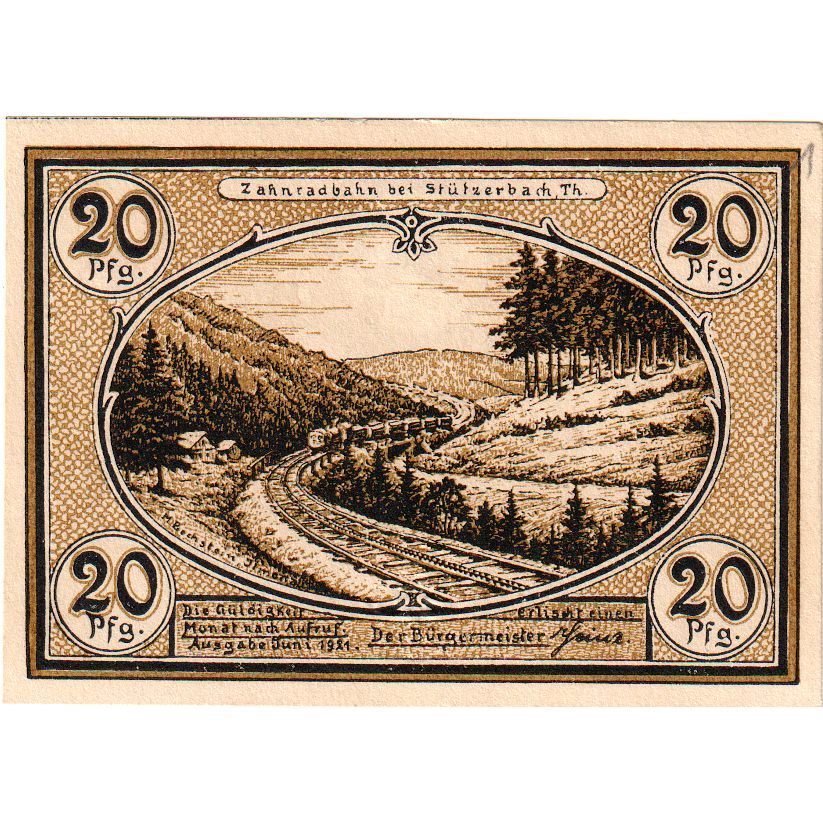 Germania, Stützerbach, 20 Pfennig, SPL
