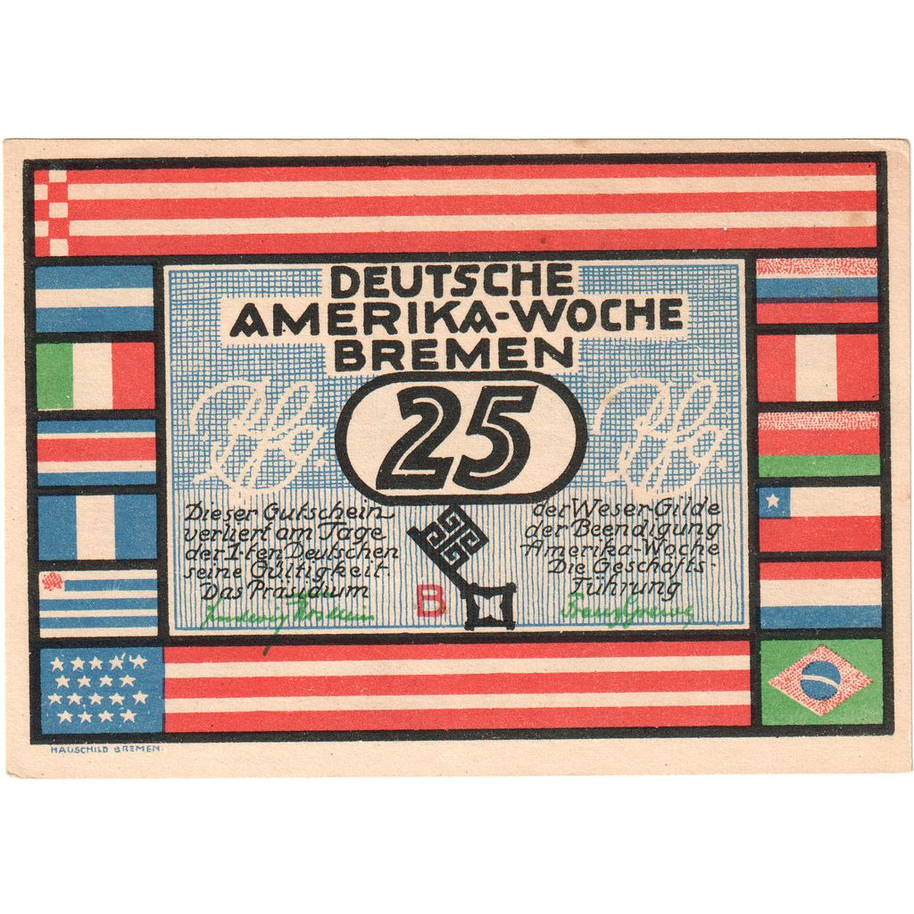 Germany, Bremen, 25 Pfennig, UNC(63)
