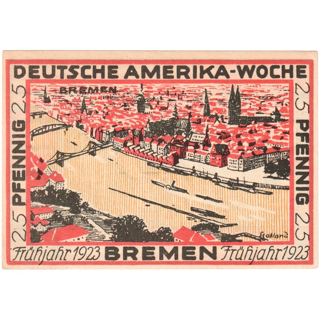 Germany, Bremen, 25 Pfennig, UNC(63)