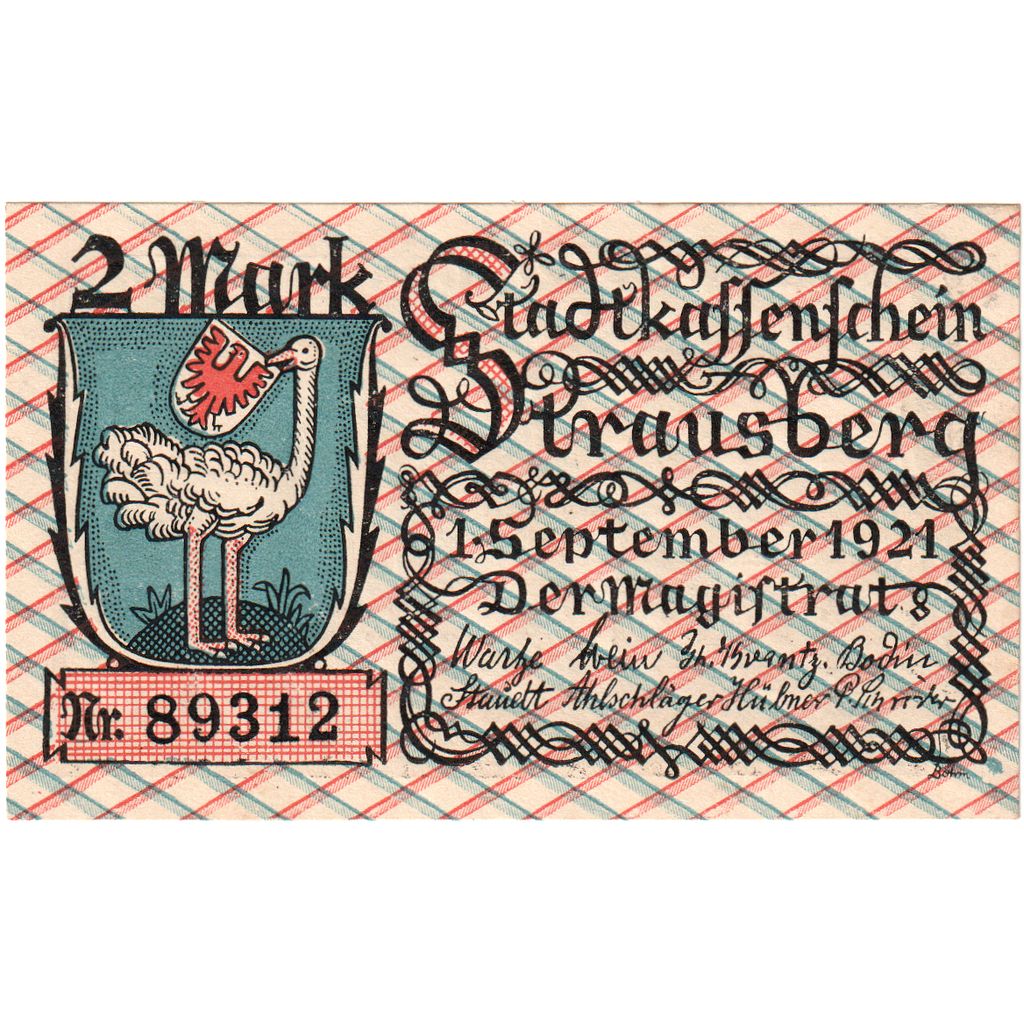 Duitsland, Strausberg, 2 Mark, 1921-09-01, SPL