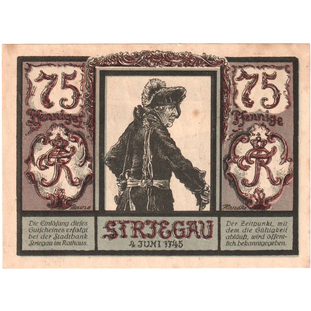 Germania, Striegau, 75 Pfennig, SPL-