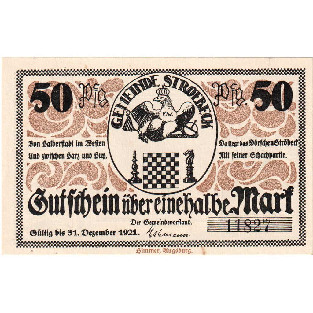 Germania, Stroebeck, 50 Pfennig, 1921-12-31, SPL