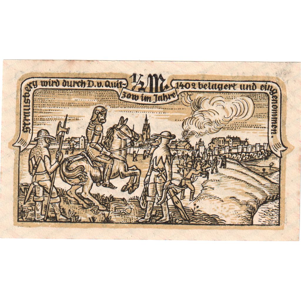 Germany, Strausberg, 1/2 Mark, 1921-09-01, UNC(63)