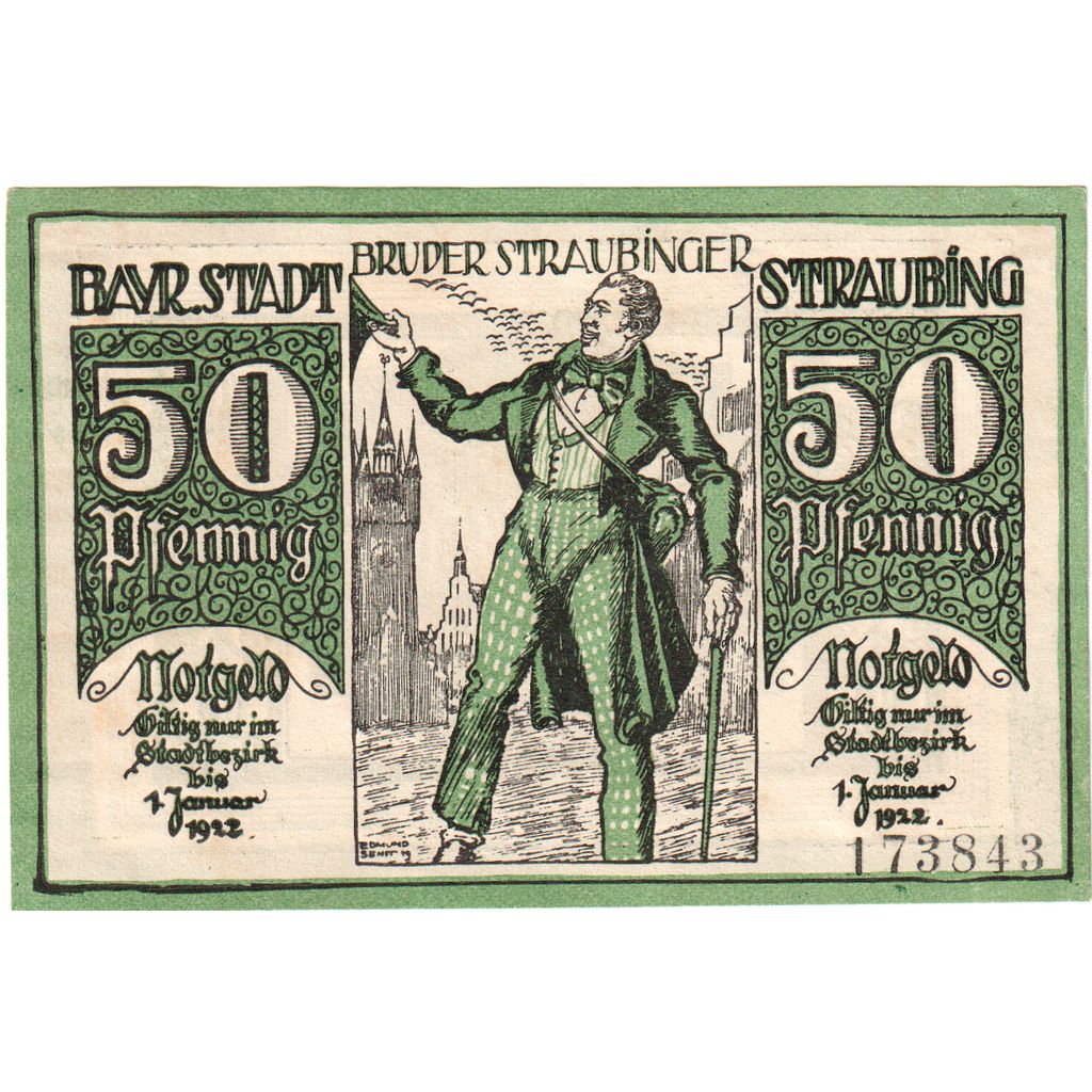 Germania, Straubing, 50 Pfennig, 1922-01-01, SPL